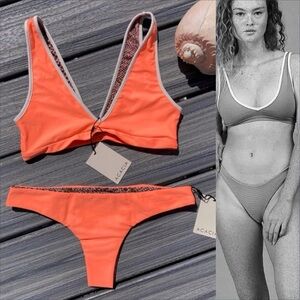 ACACIA Neon Set - Komala Piped Bikini Top & Ho’okipa Cheeky Bottom in Olena -S/M